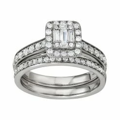 Simply Vera Vera Wang 14k White Gold 3/4 Carat T.W. Diamond Engagement Ring Set