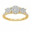 Simply Vera Vera Wang 14k Gold 1/2 Carat T.W. Diamond Halo 3-Cluster Engagement Ring