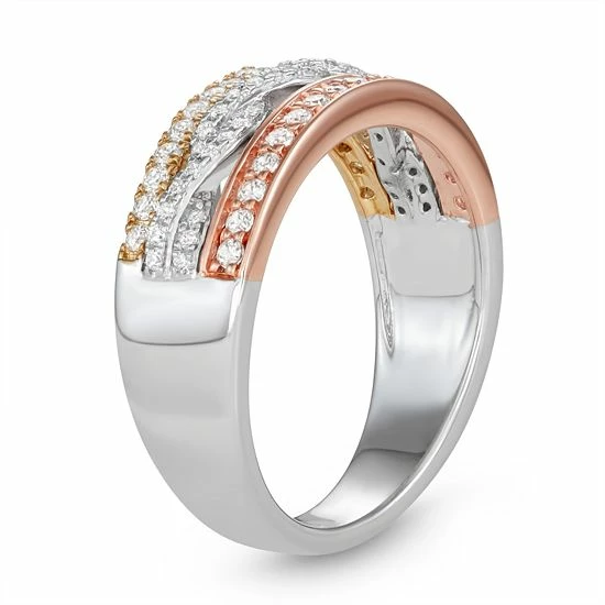 Simply Vera Vera Wang 14k Tri-Tone Gold 1/2 Carat T.W. Diamond Ring 2 Simply Vera Vera Wang 14k Tri-Tone Gold 1/2 Carat T.W. Diamond Ring - Image 2