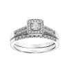 Simply Vera Vera Wang 14k White Gold 1/3 Carat T.W. Certified Diamond Square Halo Engagement Ring Set