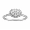 Simply Vera Vera Wang 14k White Gold 1/2 Carat T.W. Diamond Oval Cluster Engagement Ring