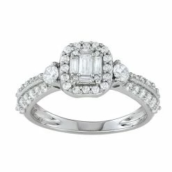 Simply Vera Vera Wang 14k White Gold 3/4 Carat T.W. Diamond Cushion Halo Engagement Ring