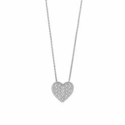 Simply Vera Vera Wang Sterling Silver 1/10 Carat T.W. Diamond Heart Pendant Necklace