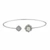 Simply Vera Vera Wang Sterling Silver 1/10 Carat T.W. Diamond & Freshwater Cultured Pearl Bangle Bracelet