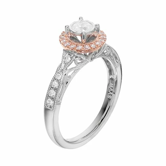 Simply Vera Vera Wang Two Tone 14k Gold 1/2 Carat T.W. Diamond Halo Engagement Ring 2 Simply Vera Vera Wang Two Tone 14k Gold 1/2 Carat T.W. Diamond Halo Engagement Ring - Image 2