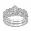 Simply Vera Vera Wang 14k White Gold 1/2 Carat T.W. Diamond Marquise Engagement Ring Trio Set
