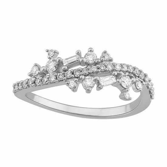 Simply Vera Vera Wang 14k White Gold 1/3 Carat T.W. Diamond Cluster Ring 1 Simply Vera Vera Wang 14k White Gold 1/3 Carat T.W. Diamond Cluster Ring