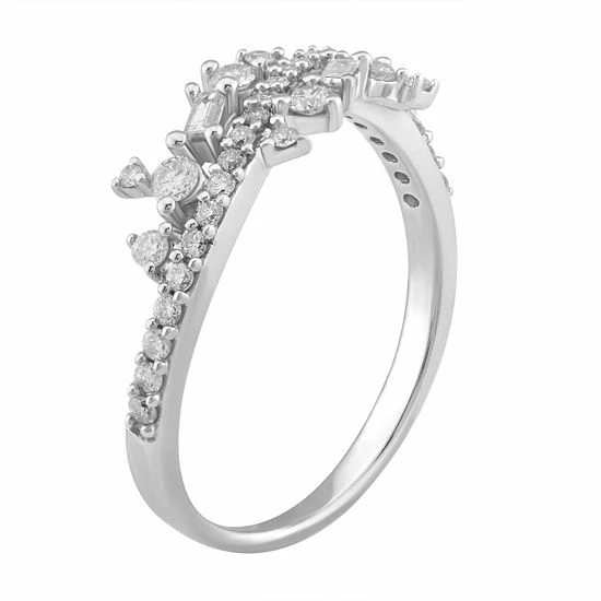 Simply Vera Vera Wang 14k White Gold 1/3 Carat T.W. Diamond Cluster Ring 2 Simply Vera Vera Wang 14k White Gold 1/3 Carat T.W. Diamond Cluster Ring - Image 2