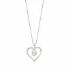 Simply Vera Vera Wang Sterling Silver Freshwater Cultured Pearl & 1/10 Carat T.W. Diamond Heart Pendant