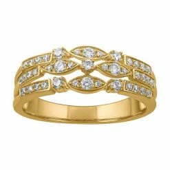 Simply Vera Vera Wang 14k Gold 1/3 Carat T.W. Diamond 3-Row Ring