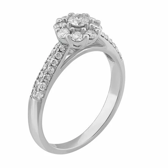 Simply Vera Vera Wang 14k White Gold 3/4 Carat T.W. Diamond Flower Engagement Ring 2 Simply Vera Vera Wang 14k White Gold 3/4 Carat T.W. Diamond Flower Engagement Ring - Image 2