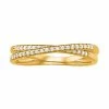 Simply Vera Vera Wang 14k Gold 1/5 Carat T.W. Diamond Crossover Anniversary Ring