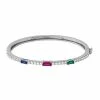 Simply Vera Vera Wang Sterling Silver Lab-Created Gemstone Hinged Bangle Bracelet