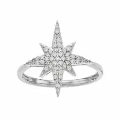Simply Vera Vera Wang Sterling Silver 1/4 Carat T.W. Diamond Starburst Ring