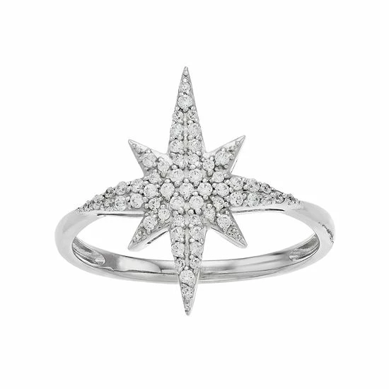 Simply Vera Vera Wang Sterling Silver 1/4 Carat T.W. Diamond Starburst Ring 1 Simply Vera Vera Wang Sterling Silver 1/4 Carat T.W. Diamond Starburst Ring