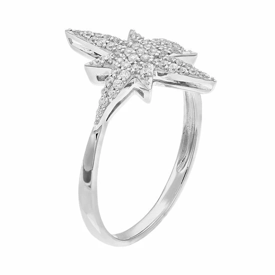 Simply Vera Vera Wang Sterling Silver 1/4 Carat T.W. Diamond Starburst Ring 2 Simply Vera Vera Wang Sterling Silver 1/4 Carat T.W. Diamond Starburst Ring - Image 2