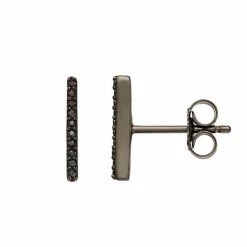 Simply Vera Vera Wang Sterling Silver 1/10 Carat T.W. Diamond Black Diamond Stick Stud Earrings