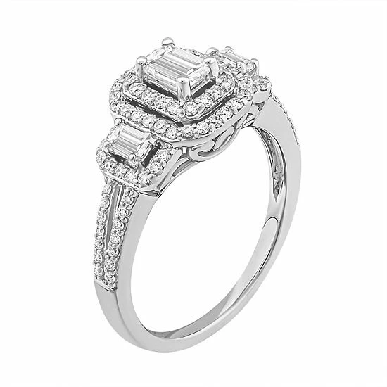 Simply Vera Vera Wang Diamond Halo Engagement Ring In 14k White Gold (1 Ct. T.W.) 2 Simply Vera Vera Wang Diamond Halo Engagement Ring In 14k White Gold (1 Ct. T.W.) - Image 2