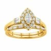 Simply Vera Vera Wang 14k Gold 1/2 Carat T.W. Diamond Marquise Engagement Ring Set