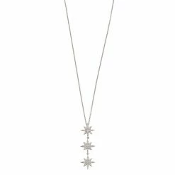 Simply Vera Vera Wang Sterling Silver 1/4 Carat T.W. Diamond 3-Star Pendant Necklace