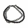 Simply Vera Vera Wang Men's Black Agate Bead & Gunmetal Chain Bracelet