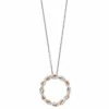 Simply Vera Vera Wang Sterling Silver & 14k Rose Gold 1/10 Carat T.W. Diamond Rope Circle Pendant Necklace