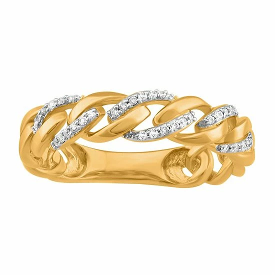 Simply Vera Vera Wang 14k Gold 1/10 Carat T.W. Diamond Cable Link Ring 1 Simply Vera Vera Wang 14k Gold 1/10 Carat T.W. Diamond Cable Link Ring