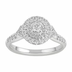 Simply Vera Vera Wang 14k White Gold 1/2 Carat T.W. Diamond Halo Engagement Ring