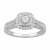 Simply Vera Vera Wang 14k White Gold 1/2 Carat T.W. Diamond Cushion Halo Engagement Ring