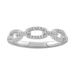 Simply Vera Vera Wang 14k White Gold 1/6 Carat T.W. Diamond Chain Link Ring