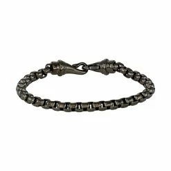Simply Vera Vera Wang Men's Gunmetal Stainless Steel Rolo Bracelet