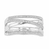 Simply Vera Vera Wang Sterling Silver 1/7 Carat T.W. Diamond Crossover Ring, Size 7