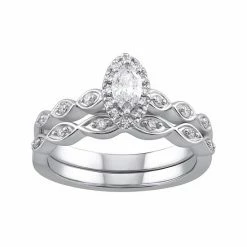 Simply Vera Vera Wang 14k White Gold 1/3 Carat T.W. Diamond Engagement Ring Set