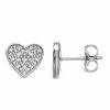 Simply Vera Vera Wang Sterling Silver 1/10 Carat T.W. Diamond Heart Stud Earrings