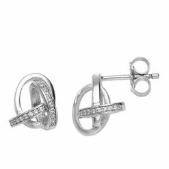 Simply Vera Vera Wang Sterling Silver 1/10 Carat T.W. Diamond Knot Stud Earrings