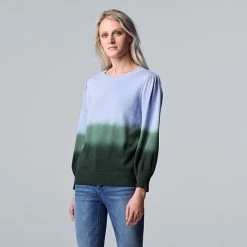 Women's Simply Vera Vera Wang Tie-Dye Pullover Sweater Stone Tower Combo