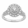Simply Vera Vera Wang 14k White Gold 1 Carat T.W. Round Cut Diamond Cluster Engagement Ring