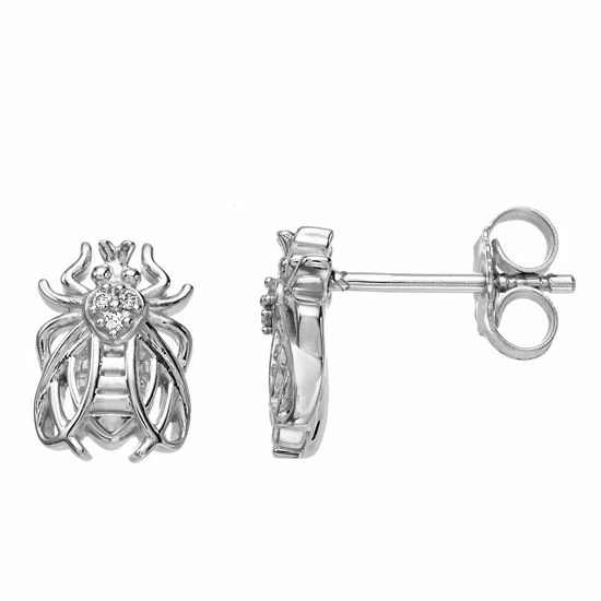 Simply Vera Vera Wang Sterling Silver Diamond Accent Fly Earrings 1 Simply Vera Vera Wang Sterling Silver Diamond Accent Fly Earrings