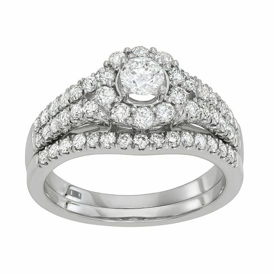 Simply Vera Vera Wang 14k White Gold 1 1/4 Carat T.W. Diamond Engagement Ring Set 1 Simply Vera Vera Wang 14k White Gold 1 1/4 Carat T.W. Diamond Engagement Ring Set