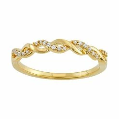 Simply Vera Vera Wang 14k Gold 1/10 Carat T.W. Diamond Twist Ring Yellow