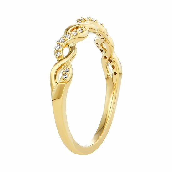 Simply Vera Vera Wang 14k Gold 1/10 Carat T.W. Diamond Twist Ring Yellow 2 Simply Vera Vera Wang 14k Gold 1/10 Carat T.W. Diamond Twist Ring Yellow - Image 2
