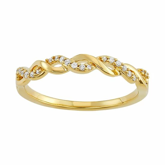 Simply Vera Vera Wang 14k Gold 1/10 Carat T.W. Diamond Twist Ring Yellow 3 Simply Vera Vera Wang 14k Gold 1/10 Carat T.W. Diamond Twist Ring Yellow - Image 3