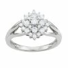 Simply Vera Vera Wang Sterling Silver 1/2 Carat T.W. Diamond Cluster Ring