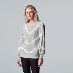 Women's Simply Vera Vera Wang Tie-Dye Pullover Sweater Stone Tower Combo -Simply Vera Vera Wang STORE unnamed file 333