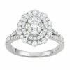 Simply Vera Vera Wang 14k White Gold 1 Carat T.W. Diamond Tiered Oval Engagement Ring