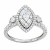 Simply Vera Vera Wang 14k White Gold 1 Carat T.W. Diamond Marquise Tiered Engagement Ring