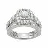 Simply Vera Vera Wang 14k White Gold 1 1/3 Carat T.W. Diamond Engagement Ring Set