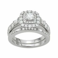 Simply Vera Vera Wang 14k White Gold 1 1/3 Carat T.W. Diamond Engagement Ring Set