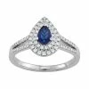Simply Vera Vera Wang 14k White Gold Sapphire & 1/4 Carat T.W. Diamond Teardrop Ring