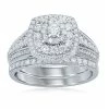 Simply Vera Vera Wang 14k White Gold 1 Carat T.W. Diamond Tiered Engagement Ring Set